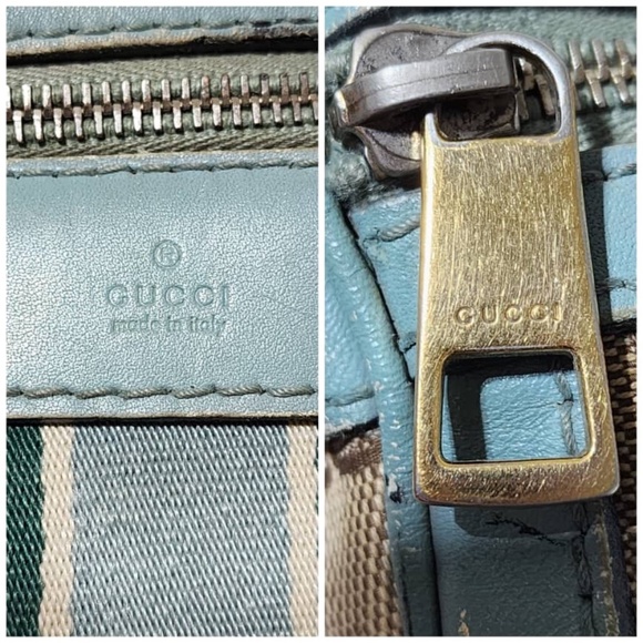 Authentic Gucci GG Canvas Boston Bag Beige/Blue - Picture 10 of 16